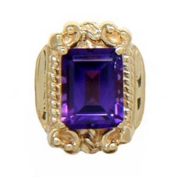 B1784 14K SLIDE WITH OCTAGON AMETHYST 